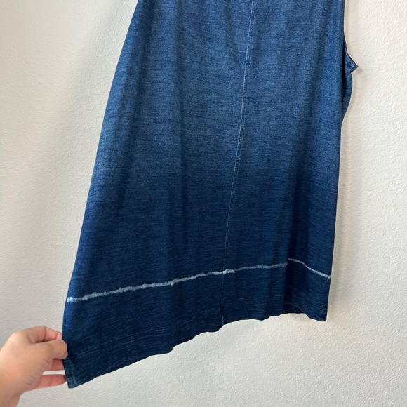 J. Jill indigo tunic tank size XL navy ombré split back 100% cotton - Picture 5 of 11